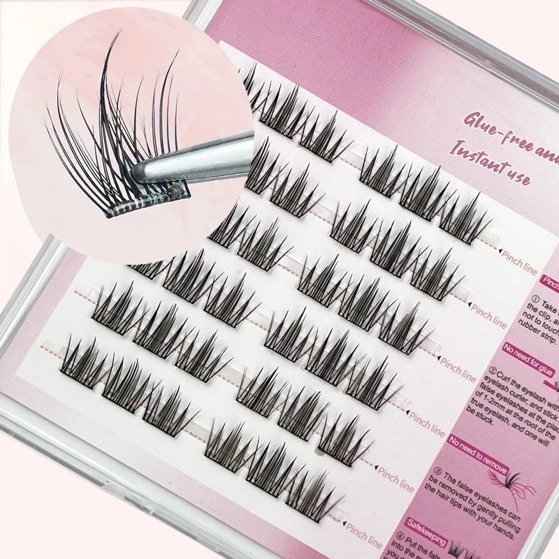 36 clusters of sweet, glue-free false eyelashes, single cluster DIY, detachable, natural, suitable for beginners, length 10-13m#