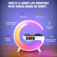 Bluetooth Speaker RGB Night Light Atmosphere Lamp Digital Alarm Clock Speaker Wireless Charger Children Sleep Bedroom Decoration 3