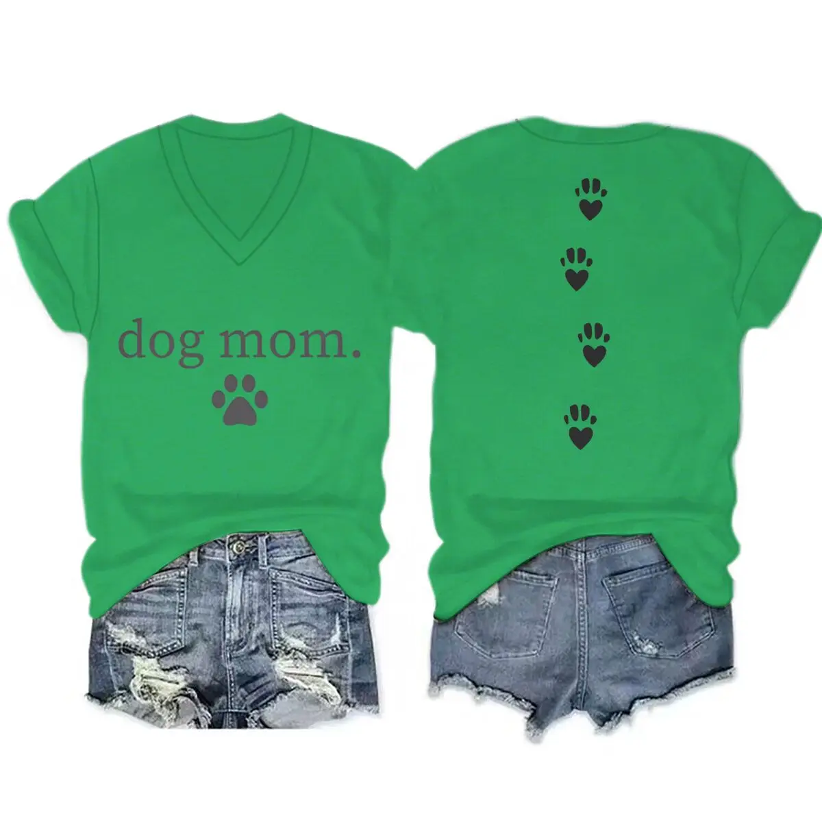 Dog Mom V-Neck Tee 8
