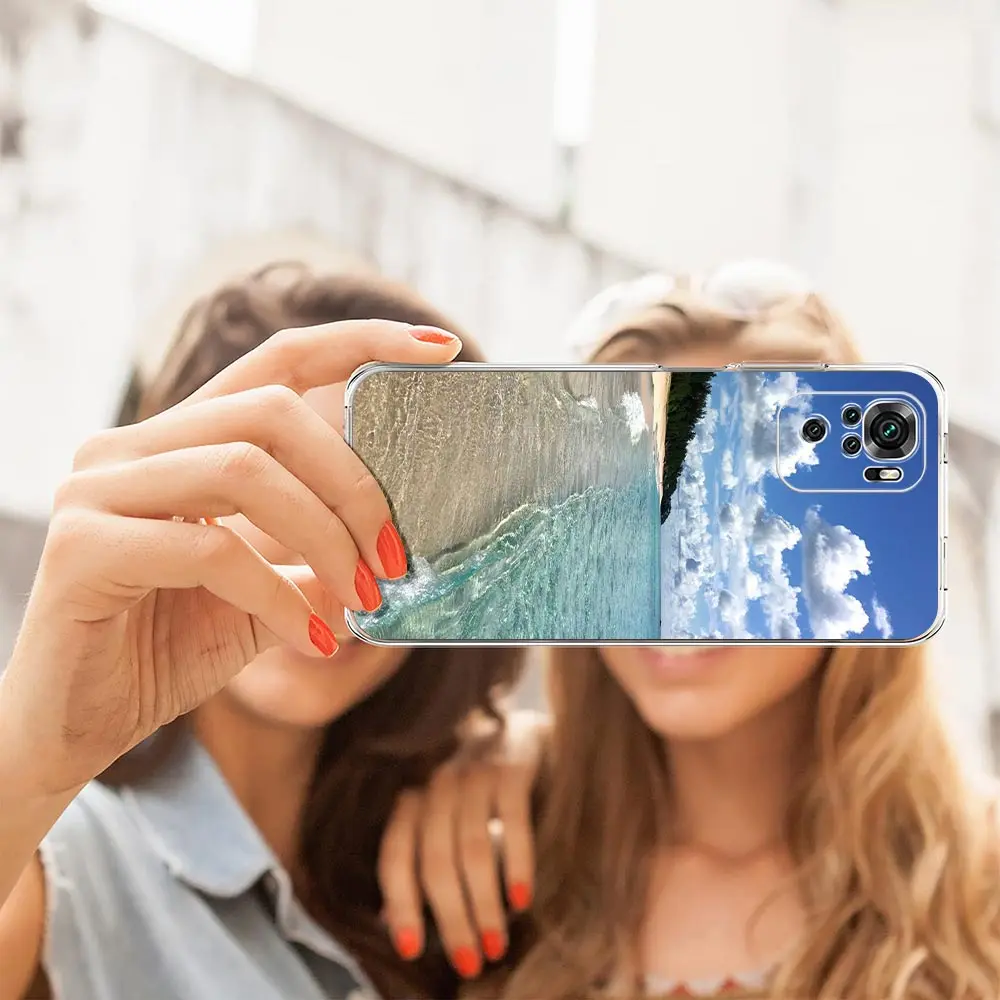 Sea Blue Sky Beach Clear Phone Case – Soft Silicone Back Cover