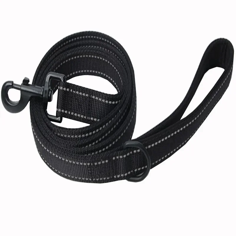 Odblaskowe smycze dla psów 6FT Dwuwarstwowa nylonowa smycz dla psa z uchwytem do średnich i dużych psów Uprząż trakcyjna