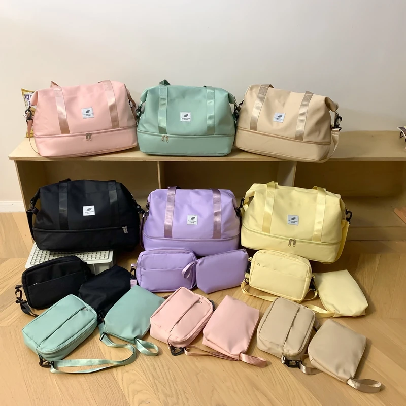 Waterproof Oxford Cloth Travel Bag Set Toilet Bag Brand Travel Handbag Women Large Capacity Shoulder Bag Sports Fitness Handbags