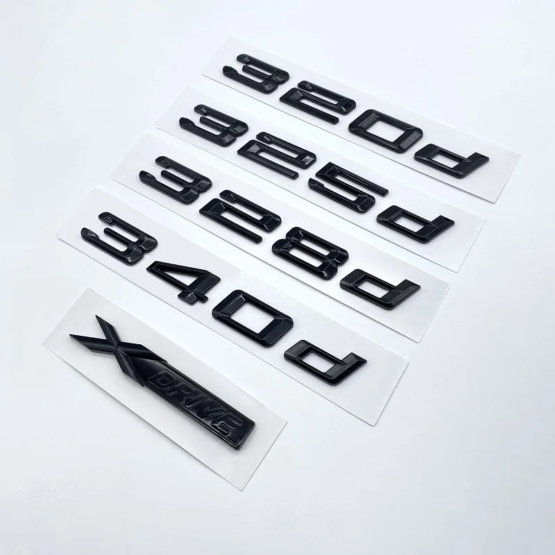 트렁크 부트 엠블럼 레터 배지 자동차 로고, BMW 3 시리즈 F31 F34 E90 E46, 광택 블랙, 316d, 318d, 320d, 323d, 325d, 330d, 335d, 340d