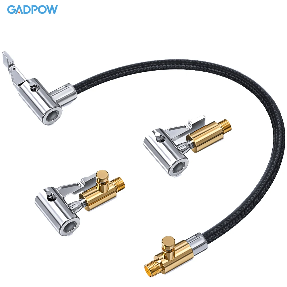 Gadpow Car Tire Inflator Hose Inflatable Adapter Twist Tyre Air Pump Extension Tube Connection Locking Air Chuck for Bike Moto