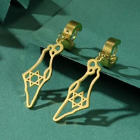 Lemegeton Map Pendant Star of David Drop Earring for Women Judaism Hollow Jewelry Stainless Steel Accessories 2026 Wholesale