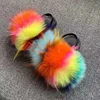 2024 New Children's Sandals Really Fox Fur Slippers Plush Really Raccoon Fur Children's Slippers Fashion EVA Girl Flat Bottom 6