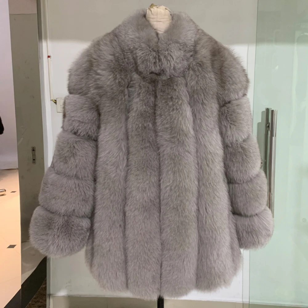 Long Fox Fur Coats Wholesale Winter Female Natural Fox Fur OutWear