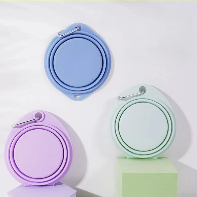 350/600ml Collapsible Dog Pet Folding Silicone Bowl Outdoor Travel Portable Puppy Food Container Feeder Dish Bowl Pet supplies 2