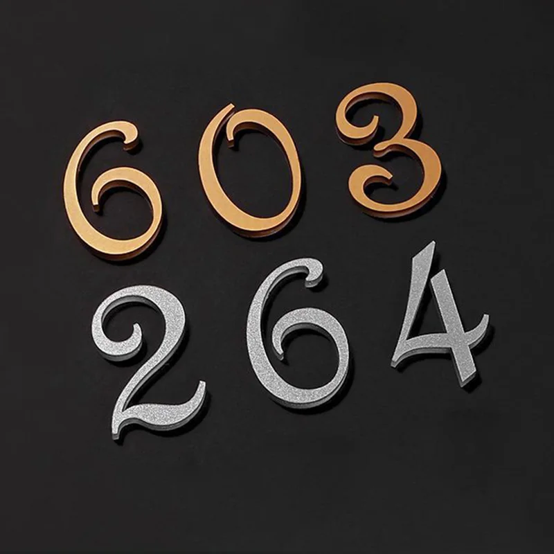 3D Numeral Door Plaque House Drawer Sign 0-9 Number Sticker Acrylic Building Floating Exterior Apartment Address Door Label 1pc house number signs door signs house numbers number plate house wall plaques