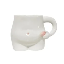 Charming 320ml Ceramic Art Mug - Creative Cute Design - 320ml (WHITE)