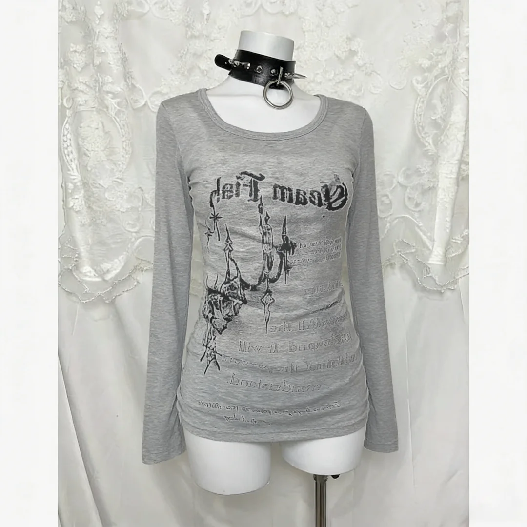 Black Letter Goth Sexy Gothic Graphic T-shirt Vintage Women's 90s