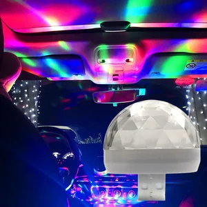 Автомобильный USB DJ RGB Мини Красочный музыкальный звук светодиодный проектор Apple Праздничная Вечеринка караоке атмосферная лампа Добро пожаловать 5 в шар лазерсветильник