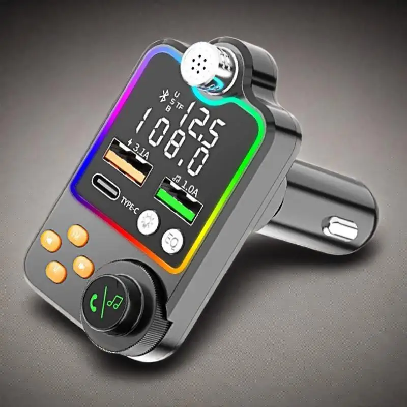 Bluetooth FM Transmitter Car Charger with Atmospheric Light