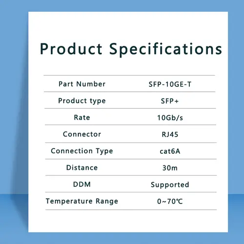 SFP+10G RJ45 30M fiber optic transceiver copper module FTTX network compatible with TP-LINK Mikrotik media converter rj45 port - Image 6