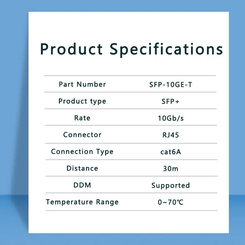 SFP+10G RJ45 30M fiber optic transceiver copper module FTTX network compatible with TP-LINK Mikrotik media converter rj45 port - Image 6