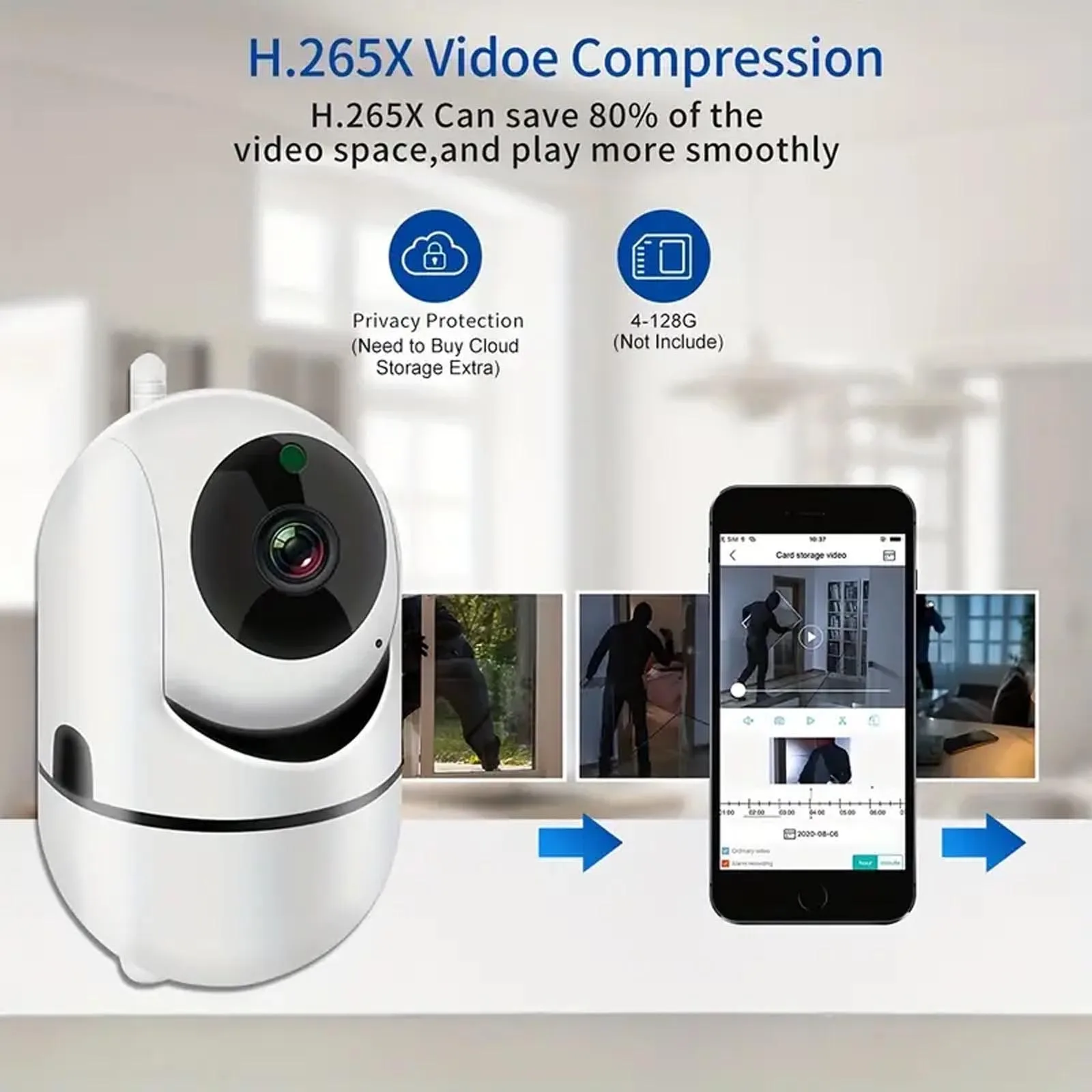 2.4G Wireless Wifi Security Home Camera Baby and Pet Monitor Wireless Auto Tracking Monitor Two-Way Language-Night Vision
