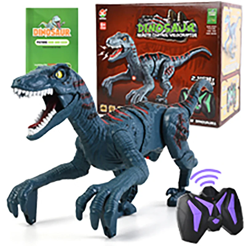 Remote Control Dinosaur Toys 8Ch 2.4G Radio Controlled Velociraptor Toy Imitates Walking Sounds Shaking Head Toy For Boy remote control dinosaur toys remote control toy