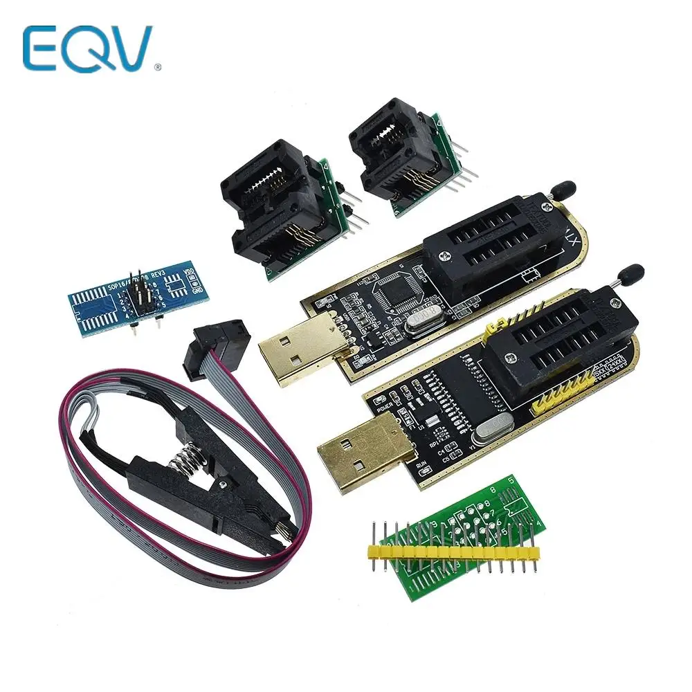 CH341A XTW100 24 25 Series EEPROM Flash BIOS CH341 USB Programmer Module + SOIC8 SOP8 Test Clip For EEPROM 93CXX / 25CXX / 24CXX