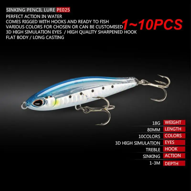 

1~10PCS Pencil Sinking Fishing Lure Weights 7.8g Bass Fishing Tackle Fishing Accessories freshwater Lures Fish Bait Trolling