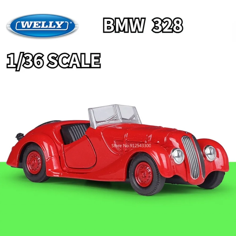 

WELLY 1/36 BMW 328 Toy Car Model Convertible Vintage Car Alloy Diecast Pull Back Scale Model Vehicle Toy for Boys Holiday Gifts