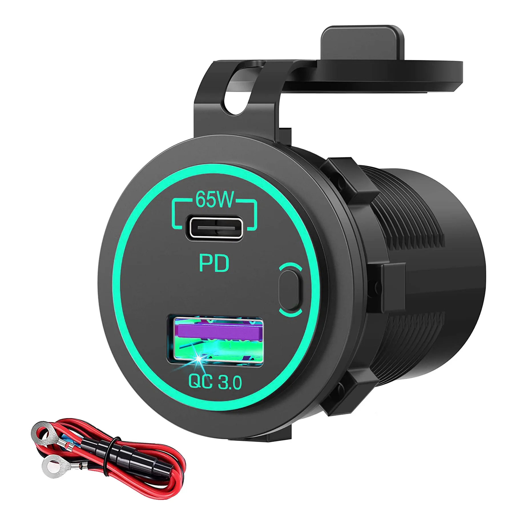 Cargador Múltiple 65W 5 Puertos USB C, QC3.0, Adaptador USB C PD