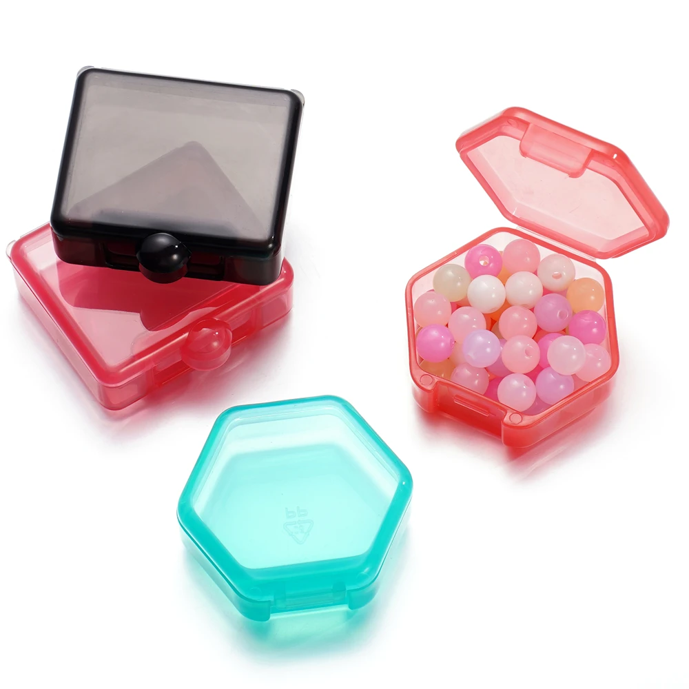 Mini Plastic Storage Box Square Multicolor Organizer for Necklace Earrings Rings DIY Jewelry Packaging Boxes Storager Container