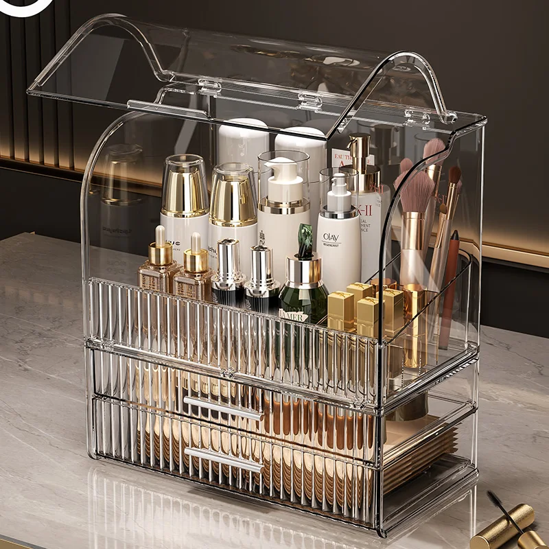 Large Capacity Cosmetic Storage Box Makeup Drawer Organizer Jewelry Nail Polish Makeup Container Desktop Sundries Table Shelf 5