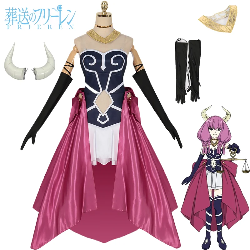 

Frieren Beyond Journey's End Aura Cosplay Costume Socks Gloves Uniform Full Set Outfit Halloween Role Party Dresses for Girls