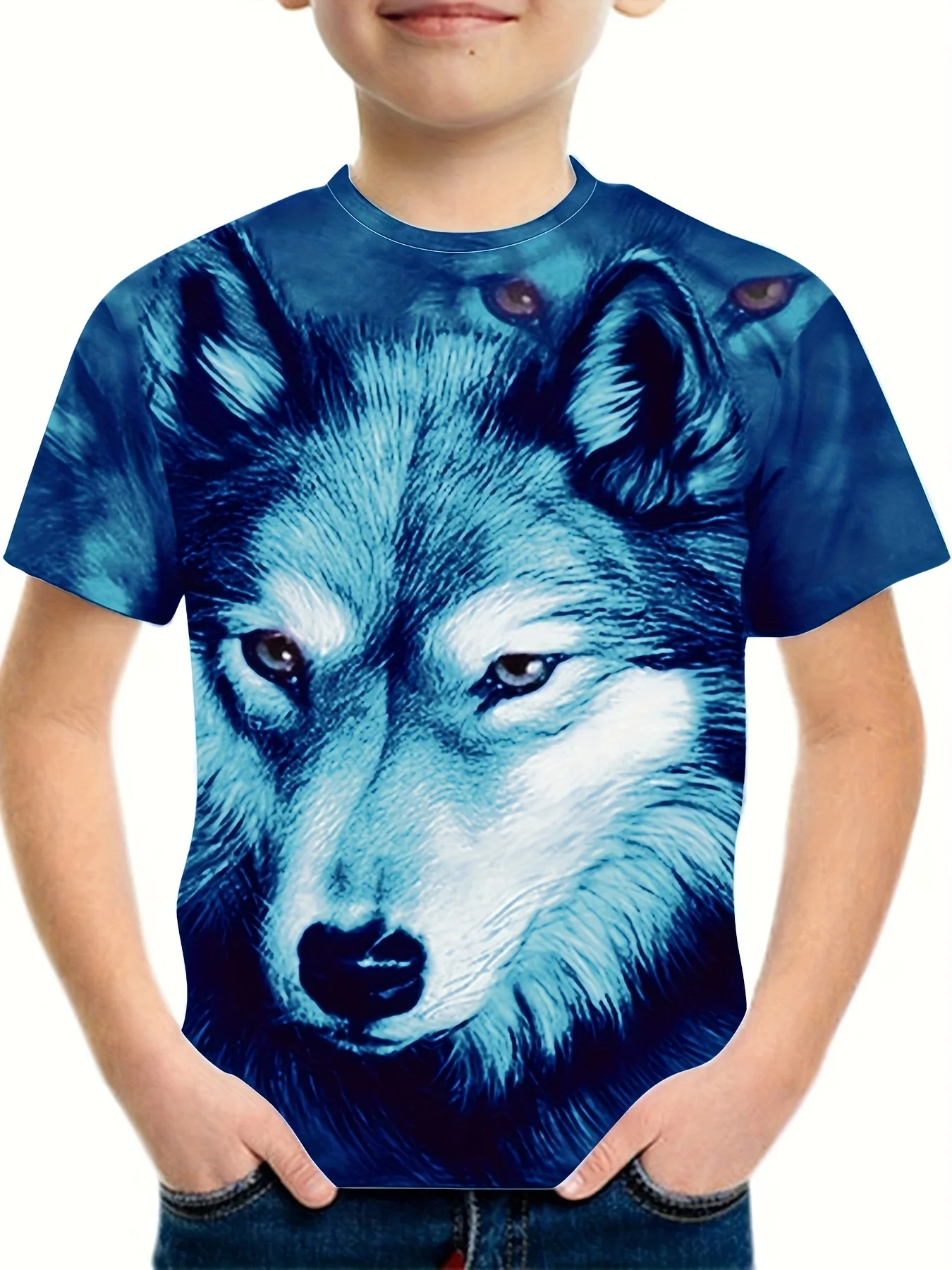 Kids T Shirt Wolf 3D Print Boy's T-shirt Casual Pullover Short Sleeve Breathable Comfortable T-shirt For Boy Summer Top Camiseta 2