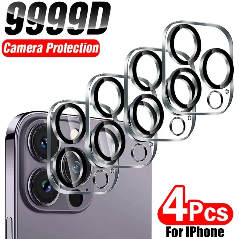 

4 шт. защитное стекло с полным покрытием для iPhone 11 12 13 Pro Max, защита для камеры для iPhone 13 14 Mini Ultra HD, не влияет на ночь