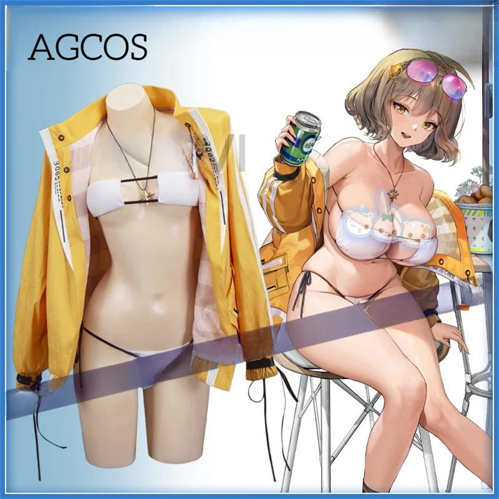 

AGCOS SR NIKKE：The Goddess of Victory Anisu Ryufutohy Cosplay Costume Woman Coat Cute Bikini Swimsuits Nikke Sexy Cosplay