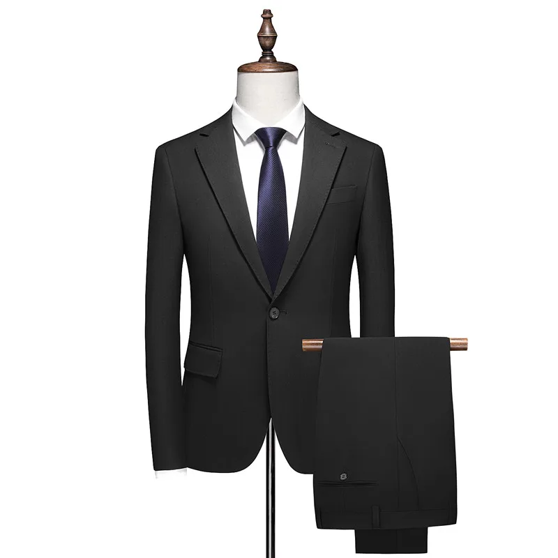 

High-end Men (suit + Trousers) Fashion Handsome Banquet Korean Version Slim-fit New Business Casual Suit Wedding Two-piece Set