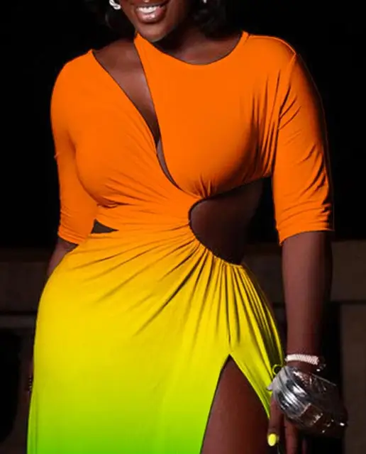 2025 vestido moda feminina primavera e verão mais recente estilo de venda quente elegante sexy casual y2k assimétrico pescoço fenda maxi vestido