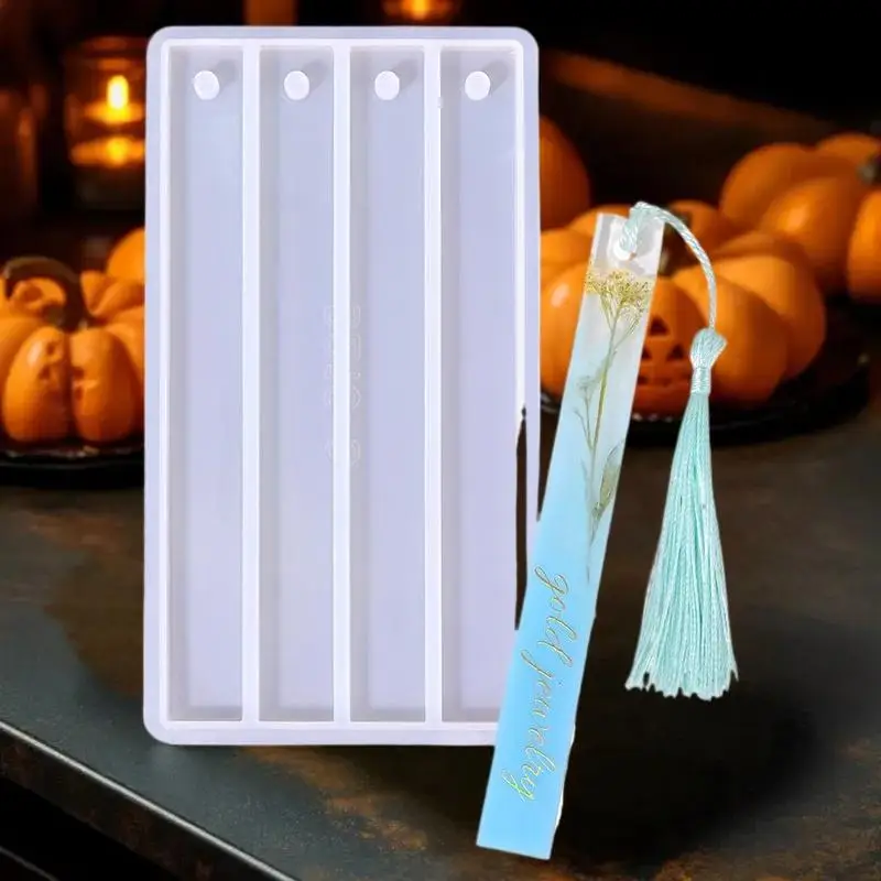 북마크 실리콘 몰드 직사각형 에폭시 수지 주조 금형 DIY 크리스탈 에폭시 수지 책 장식 공예 액세서리