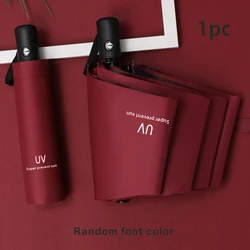 Deluxe Automatic Umbrella - One - Touch, Compact Foldable Design, Navy & Black - 8K (Burgundy)