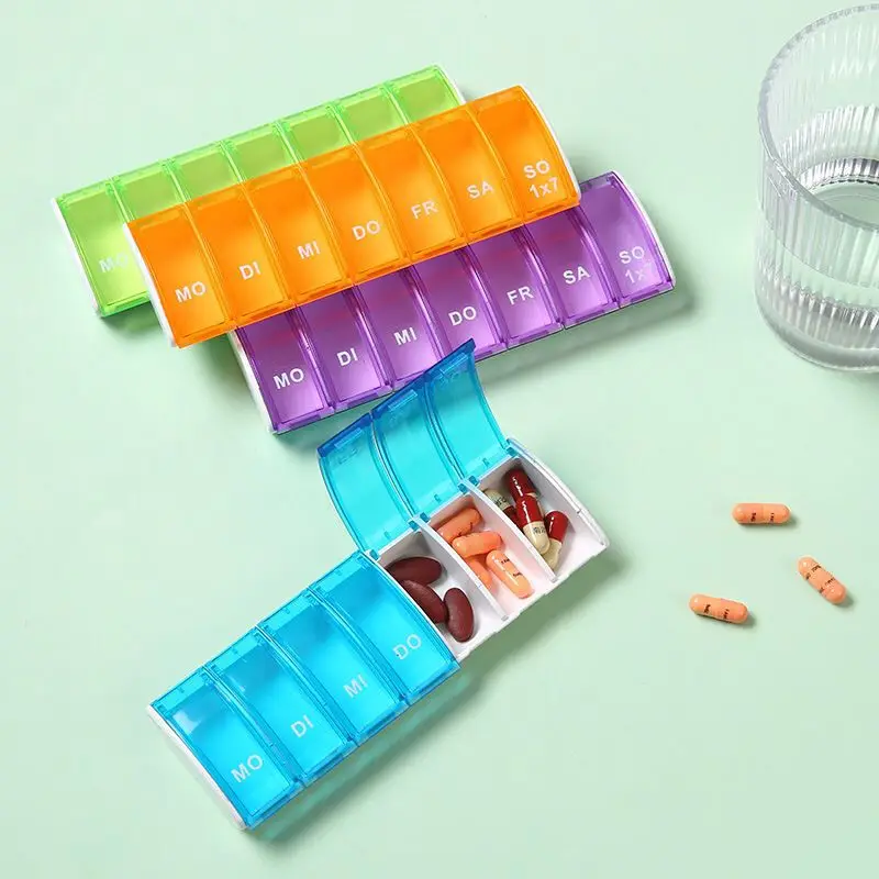 

7 Days Weekly Pillbox Tablet Holder Medicine Storage Case Drug Container Pill Box Tablet Storage Box Organizer 7 Cells Pill Case