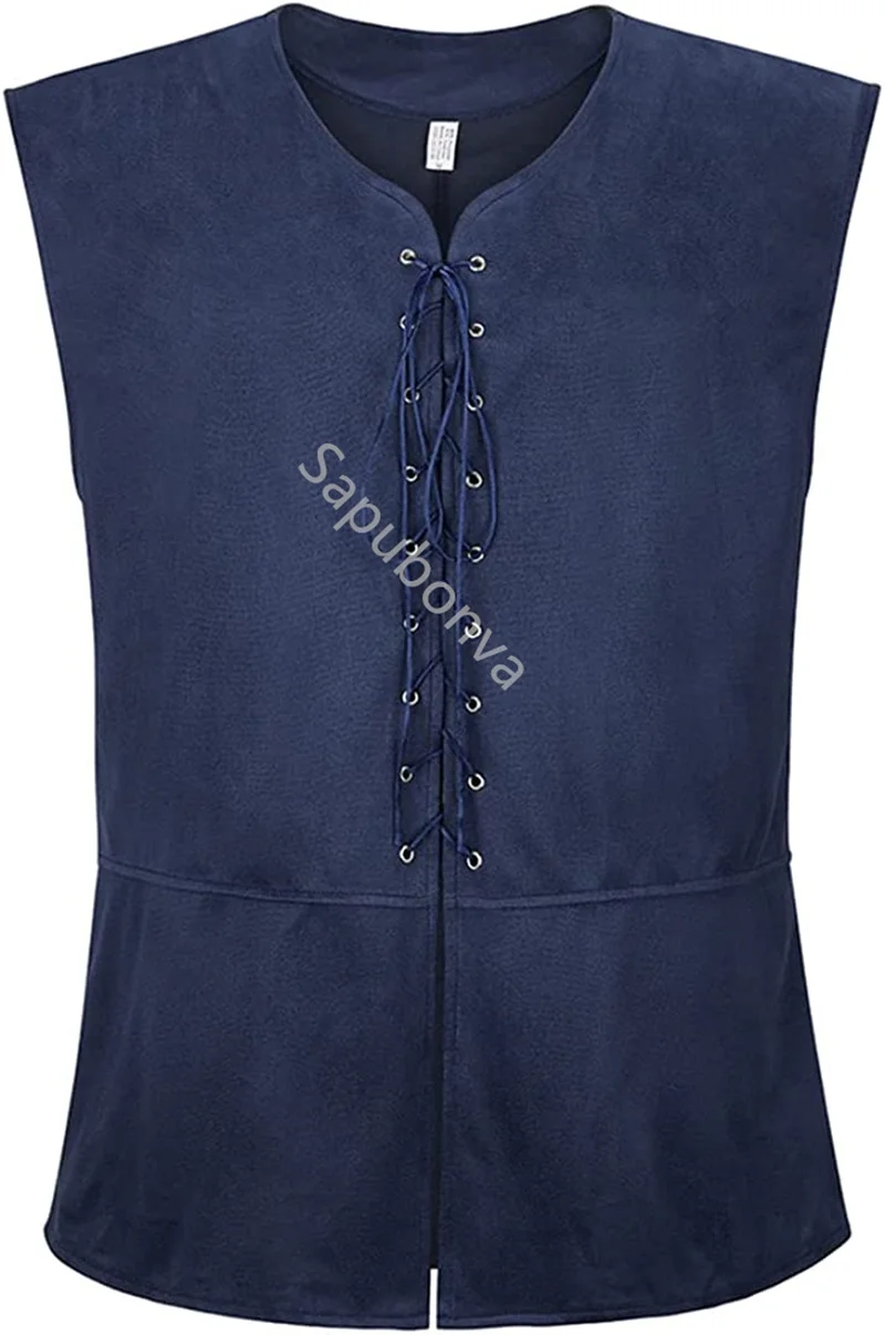 GRACEART Renaissance Médiéval Gilet Homme Adultes Réversible Gilet