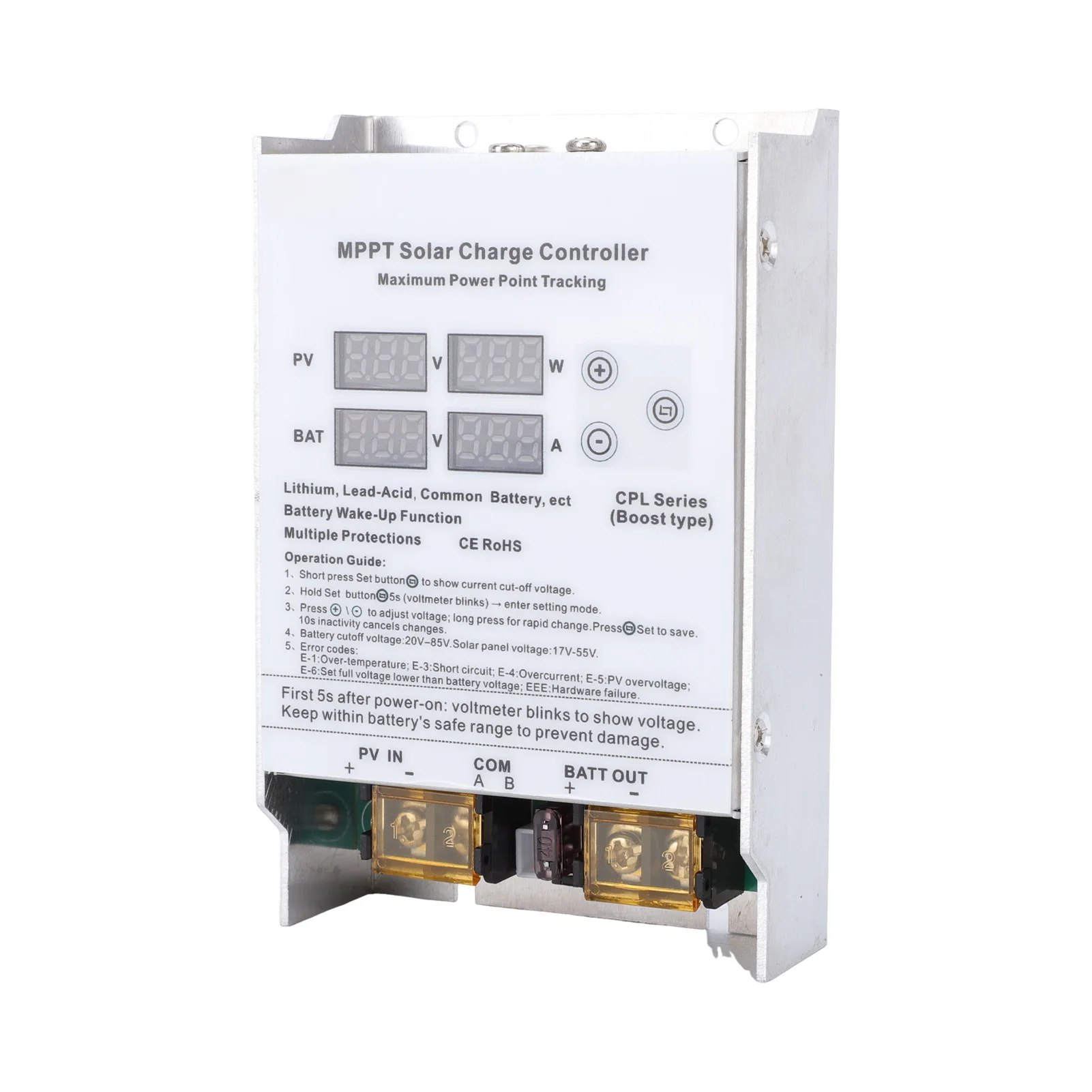 600W MPPT 태양광 충전 컨트롤러 부스트 레귤레이터 LED 디스플레이 24V 36V 48V 60V 72V 다중 배터리 골프 카트용 고효율