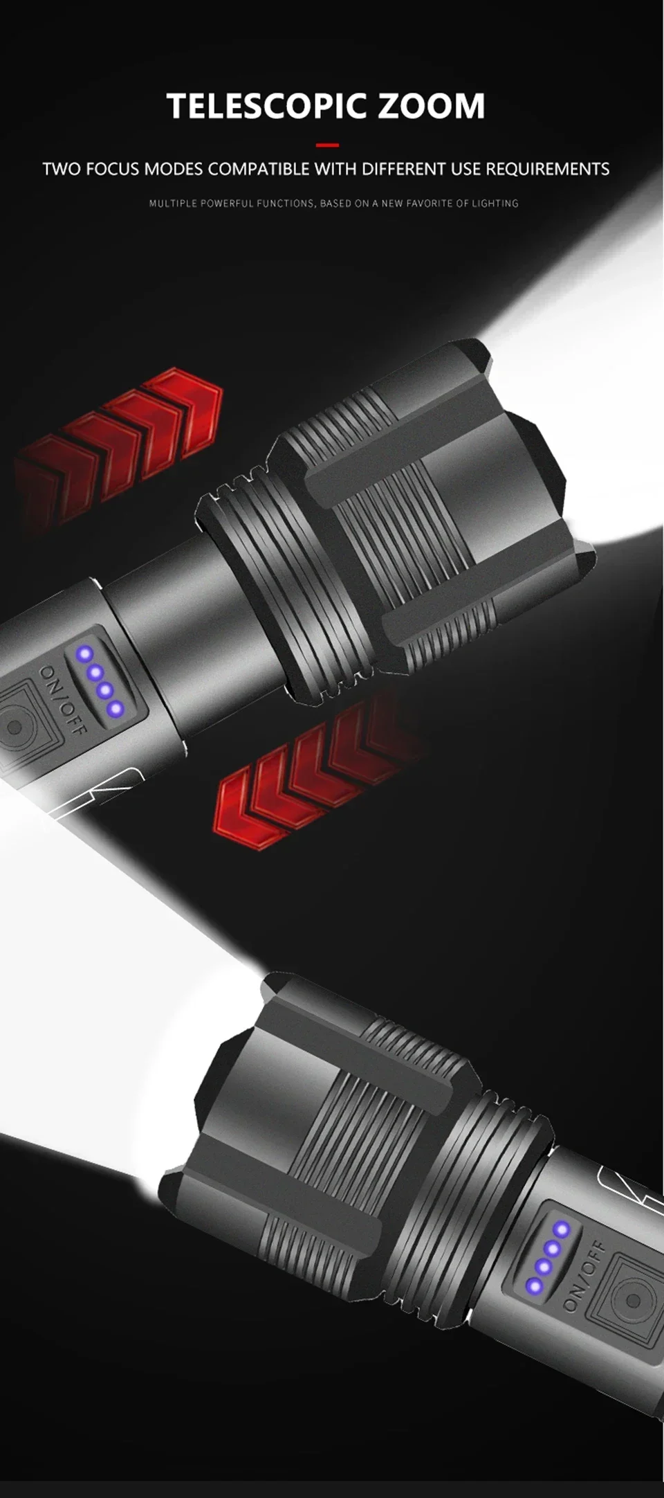 Description Picture 5 of itemPowerful Led Flashlight High Power Tactical Flashlight Rechargeable Torch Light Hand Lamp Led Lantern for Camping
