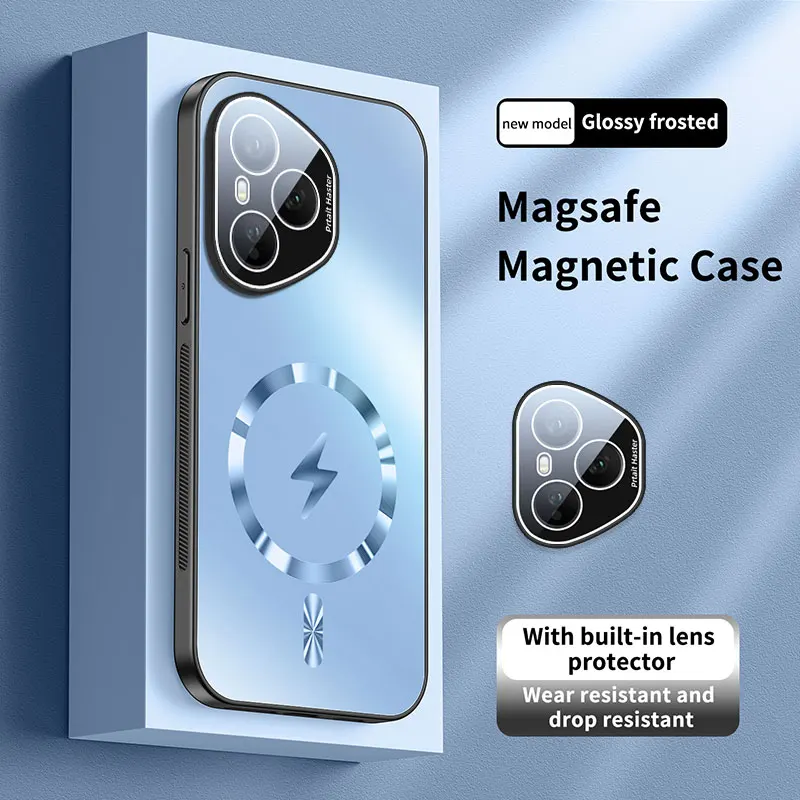 Magnetic Camera Lens Protective Matte Frosted Back Cover with MagSafe Wireless Charging Compatibility