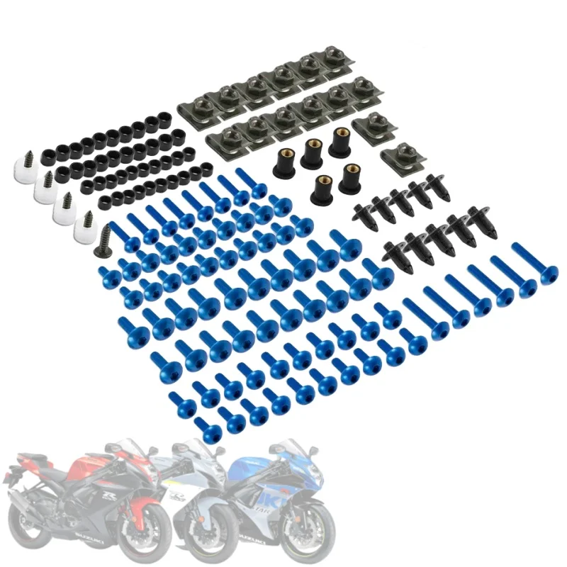 190PCS Motorcycle Windscreen Fairing Bolts Fastener Clip Screws Kit For SUZUKI GSXR K1 K2 K3 K4 K5 K6 K7 K8 K9 K10