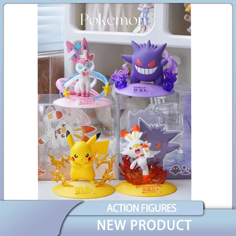 Pokemon Anime Figure Mew Dragonite Gengar Lucario Sylvion Scorbunny Action Figures Raccogliere Il Modello In Magazzino