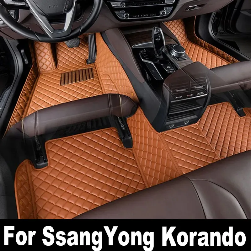 자동차매트 BMW 4 시리즈 F32 쿠페 F33 컨버터블 F36 그란 쿠페를 위한 맞춤형 3D 자동차 바닥 매트 및 인조 가죽 인테리어 액세서리 11 쌍용 코란도 C용 자동차 바닥 매트 세트, 럭셔리 러그 보호 패드 카펫, 자동차 액세서리, 뉴 액티언 C200 2010 ~ 2019