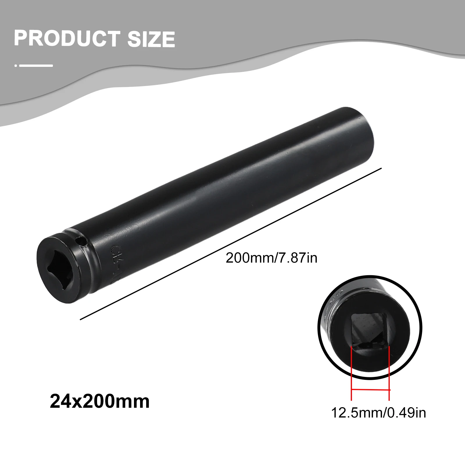 200 mm Innensechskantschlüssel mit tiefer Impacts, 1/2-Zoll-Antriebsadapter, Überlänge, Innensechskantschlüssel für elektrische Impacks, Spezialwerkzeug – Detail 35