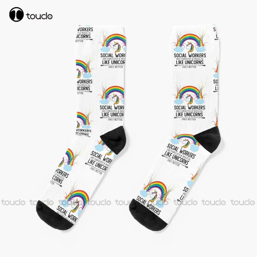 

Funny Social Worker Unicorn - Social Workers Are Magical Like Unicorns Gift Idea Socks Volleyball Socks Custom Gift Streetwear