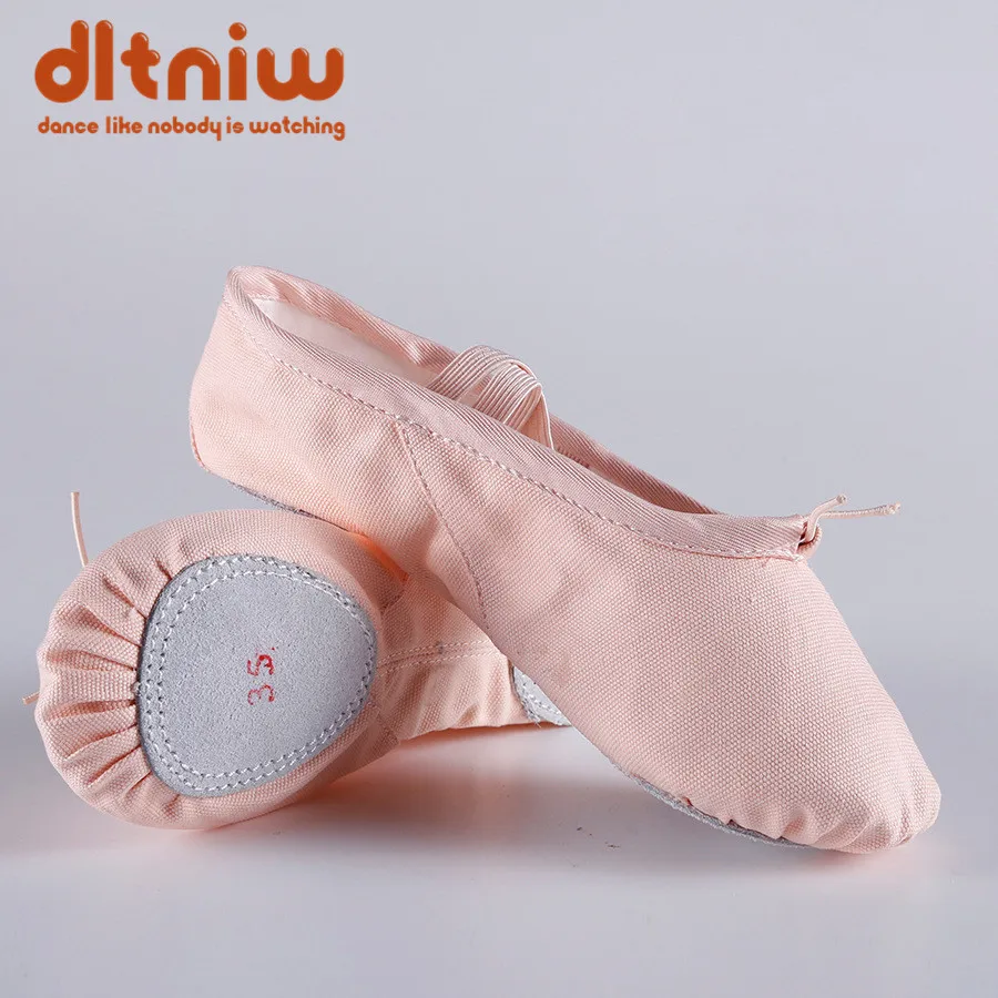 

2024 Kids Women's Canvas Soft Sole Girls Children Ballet Practice Shoes For Dance Sneakers