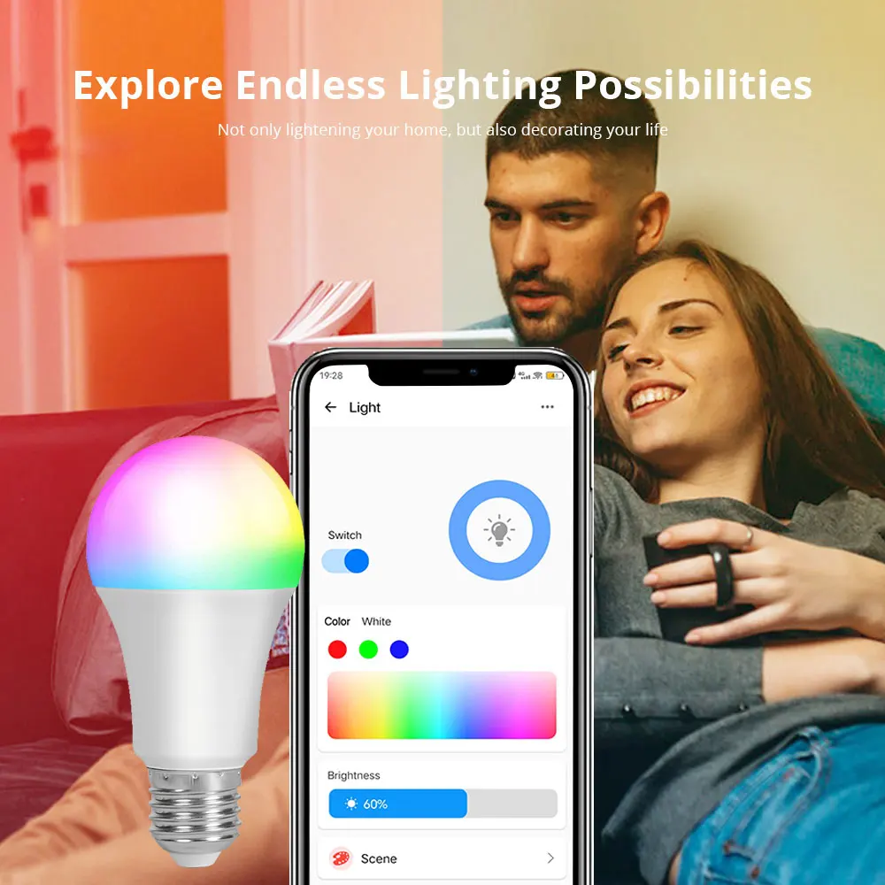 eWelink 스마트 전구 E27 WiFi 디밍 가능 DIY 램프 RGBCW LED 조명 100-240V APP 제어 지원 Alexa Google 홈 Alice Smartthings