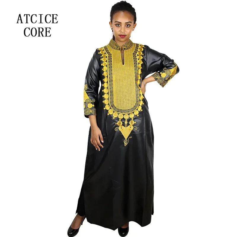 African Dress For Woman Soft Material Big Embroidery Design Long Dress