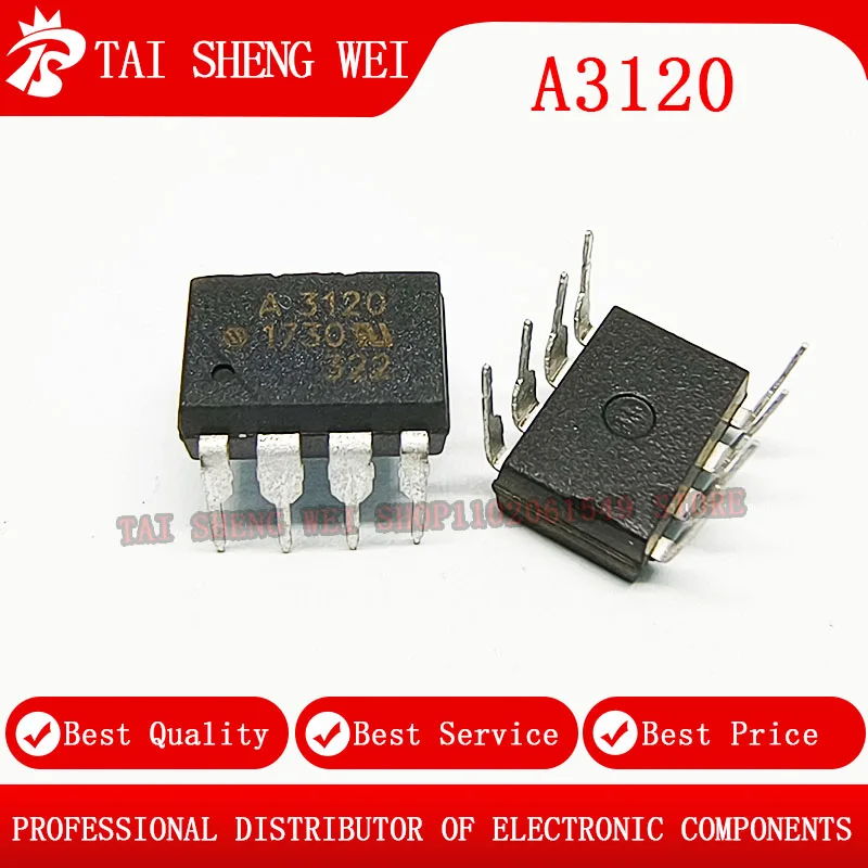 

10pcs A3120 HCPL-3120 A3120V DIP-8 DIP8 optocoupler patch