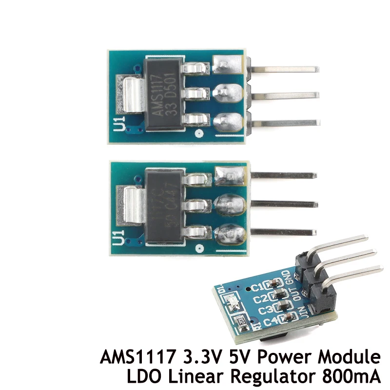 20pcs/1pc AMS1117 3.3V 5V Power Supply Module AMS1117-3.3 AMS1117-5.0 ...